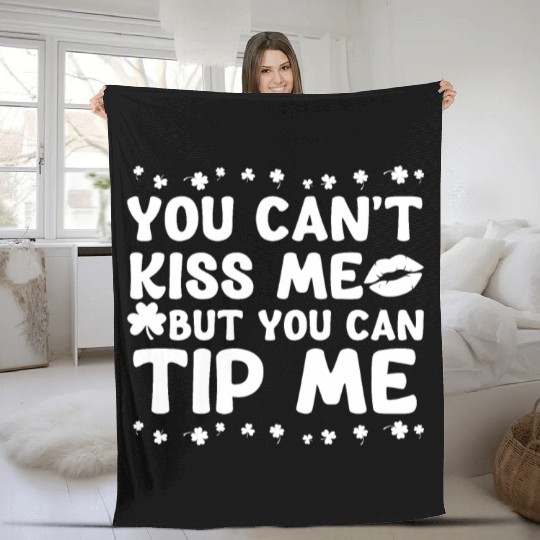 Funny St Patricks Day Waitress Bartender Tip Fleece Blankets