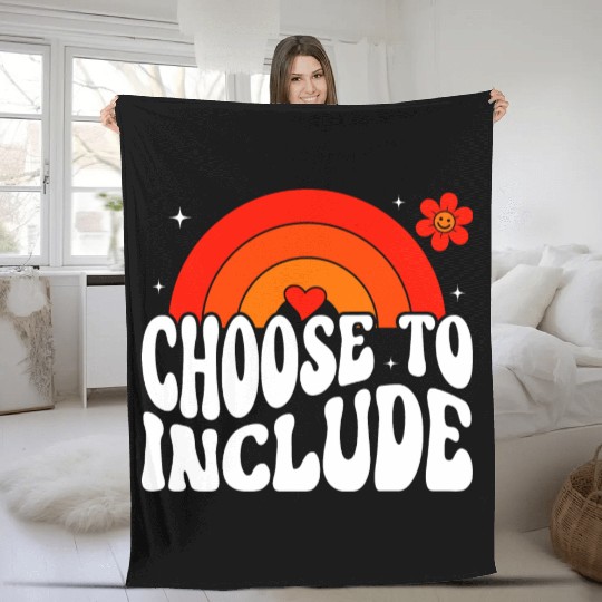 Choose To Include For Autism Teacher Fleece Blankets