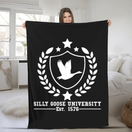 Silly Goose University Established 1576 Goose Fleece Blankets