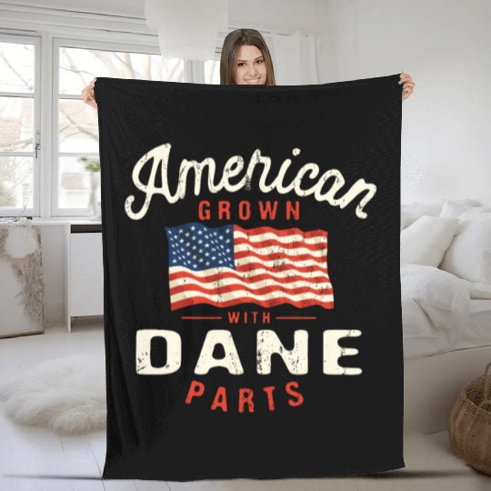 American Grown with Dane Parts Patriotic Nationali Fleece Blankets