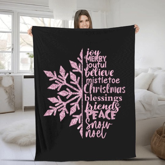 Christmas Snowflake Sublimation Fleece Blankets