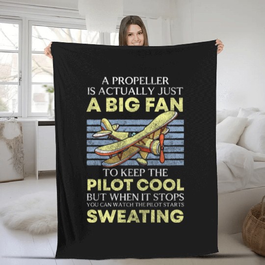 Pilot Airfield Jet Flight School Fleece Blankets