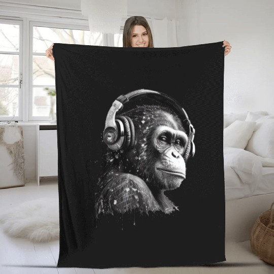 Audio monkey Fleece Blankets