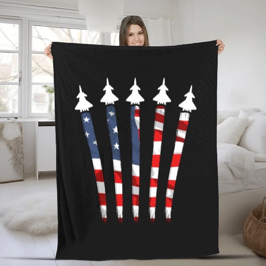 Patriotic America USA Flag 4th Of July American Fleece Blankets