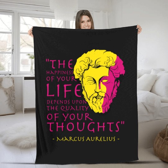Marcus Aurelius Stoic Philosophy Quote Fleece Blankets
