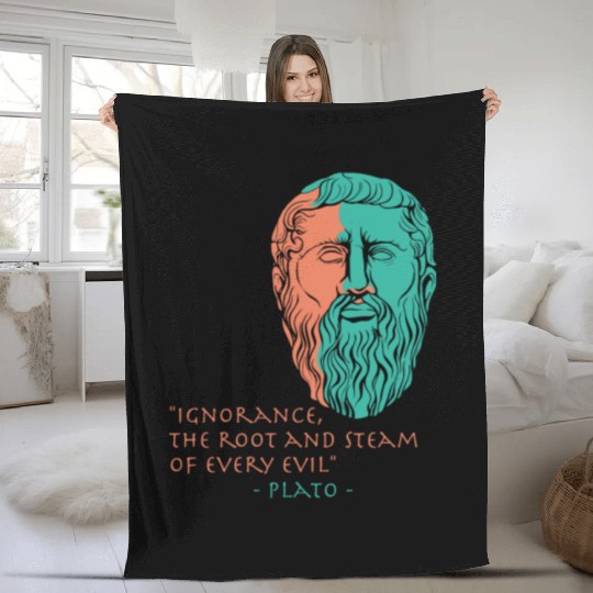Plato Stoic Philosophy Quote Fleece Blankets