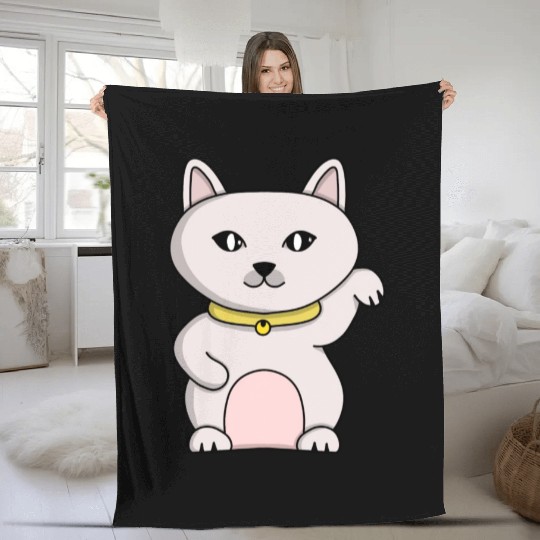 Magic Lucky Cat Fleece Blankets