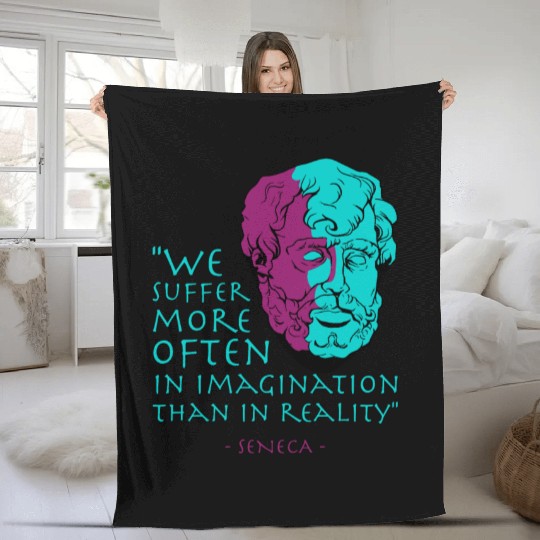 Seneca Stoic Philosophy Quote Fleece Blankets