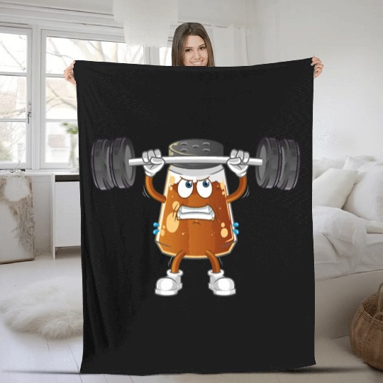funny gym Pepper Fleece Blankets