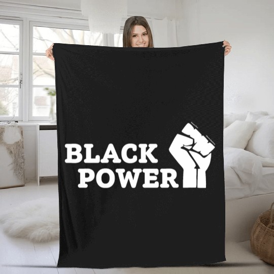 Black Power Fleece Blankets