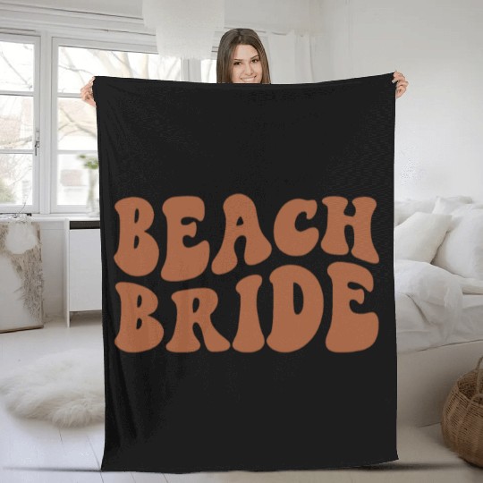Beach Bride Terracotta Burnt Orange Fleece Blankets