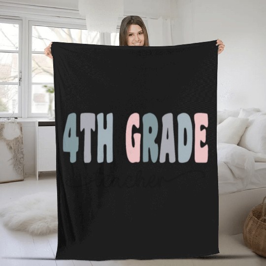 4th Grade Teacher Gift Matching Teacher Squad Fleece Blankets