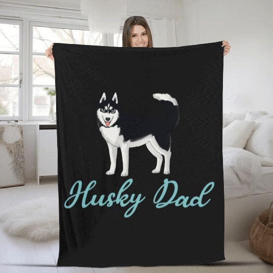Husky Dad Fleece Blankets