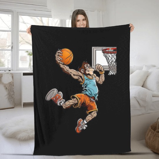 monkey dunk Fleece Blankets