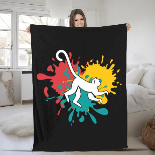 monkey silhouette Fleece Blankets