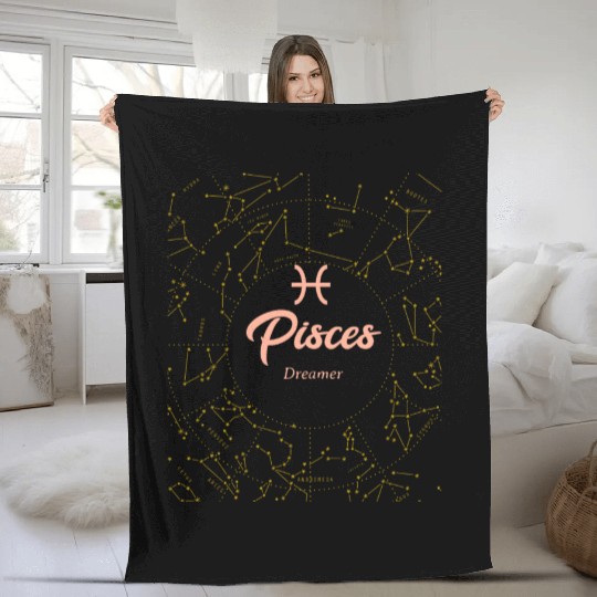 Pisces Dreamer astronomy Fleece Blankets
