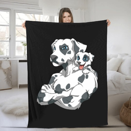 Strong Dalmatiner with Dalmatiner Puppy Fleece Blankets