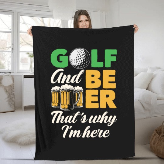 Golf Beer Fleece Blankets