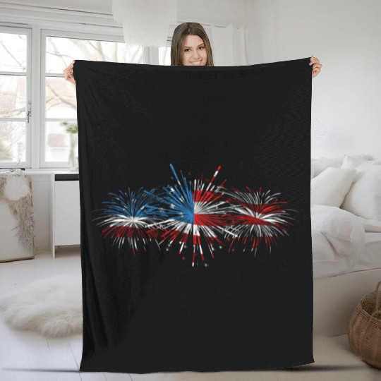 Patriotic America USA Flag 4th Of July American Fleece Blankets
