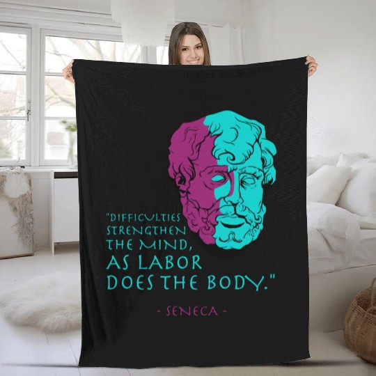 Seneca Stoic Philosophy Quote Fleece Blankets