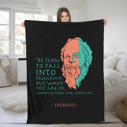 Socrates Stoic Philosophy Quote Fleece Blankets
