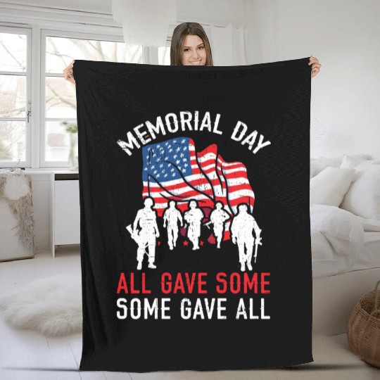 All Gave Some Some Gave All USA Flag Memorial Day Fleece Blankets