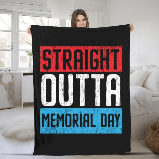 Patriotic Veteran USA Flag American Memorial Day Fleece Blankets