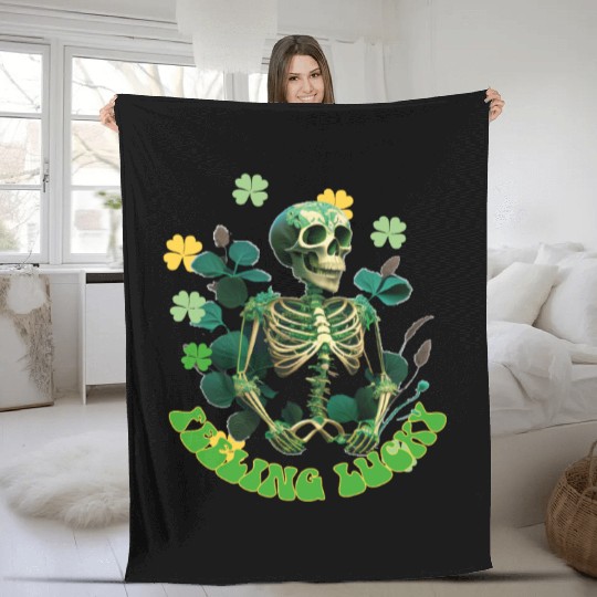feeling lucky Fleece Blankets
