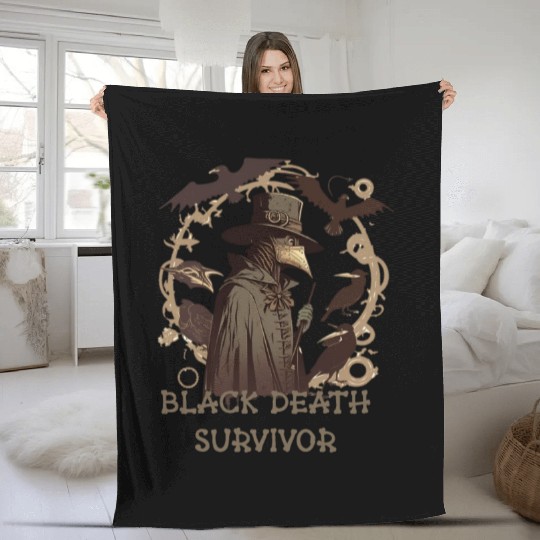 plague doctor Fleece Blankets