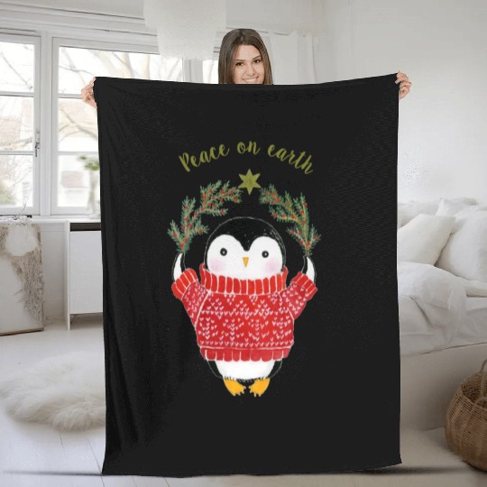 Peace Penguin Fleece Blankets