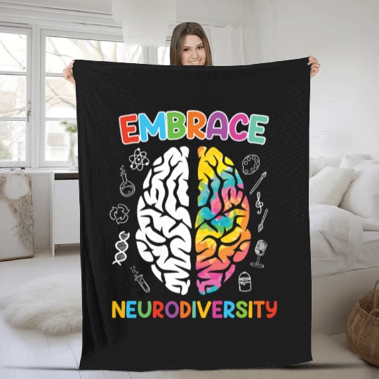 Autism Embrace Neurodiversity Autistics Fleece Blankets