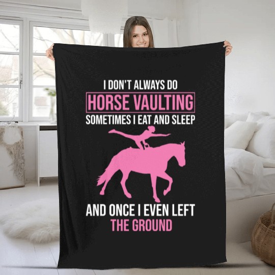 Funny Equestrian Horse Vaulting Fleece Blankets