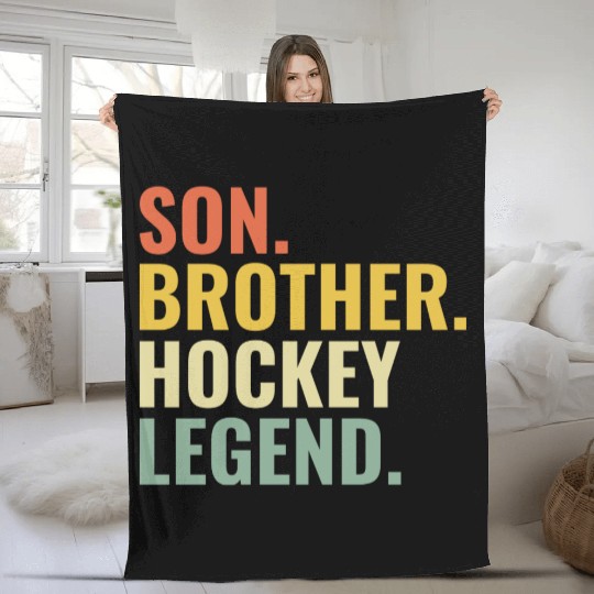 Son Brother Hockey Legend Fleece Blankets