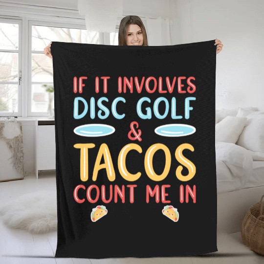 Tacos Disc Golf Fleece Blankets