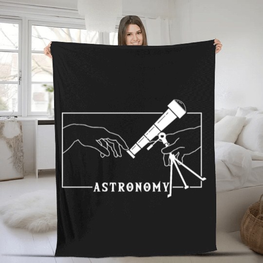 Michelangelo Creation of Adam Astronomy Fleece Blankets