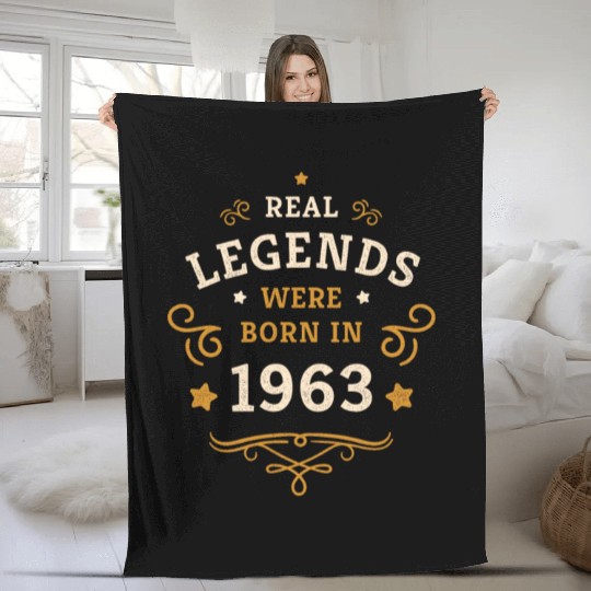 60th Birthday Gift Real Legends were born in 1963 Fleece Blankets