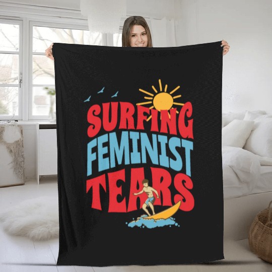 Surfing Liberal Tears Apparel Summer Time Fleece Blankets