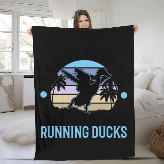 Indian Runner Duck Gift Bottle Fleece Blankets