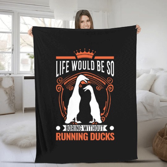 Indian Runner Gift Running Duck Fleece Blankets