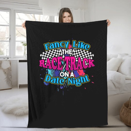 Fancy Like The Race Track On A Date Night Vintage Fleece Blankets