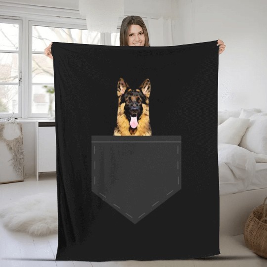 Pocket German Shepherd Fleece Blankets