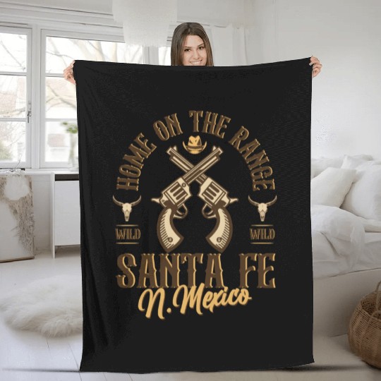Santa Fe New Mexico wild west town Fleece Blankets