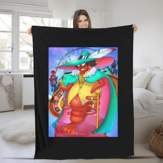 Cornbread Shrimp Da' Pimp Fleece Blankets