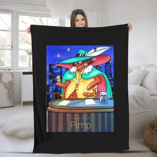 Cornbread Shrimp Da' Pimp Fleece Blankets
