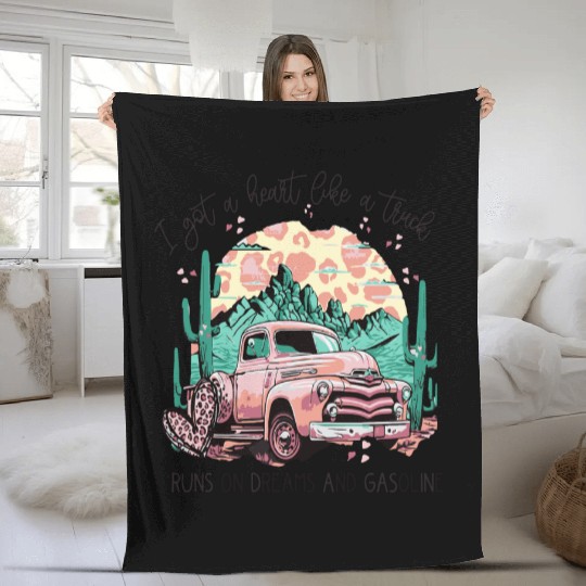 I Got A Heart Like a Truck Fleece Blankets