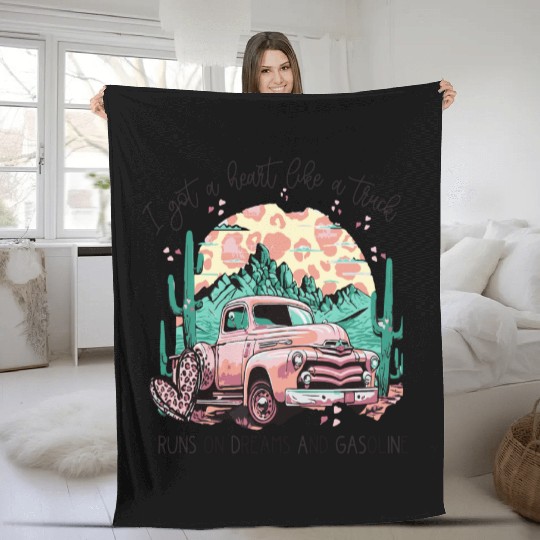 I Got A Heart Like a Truck Fleece Blankets