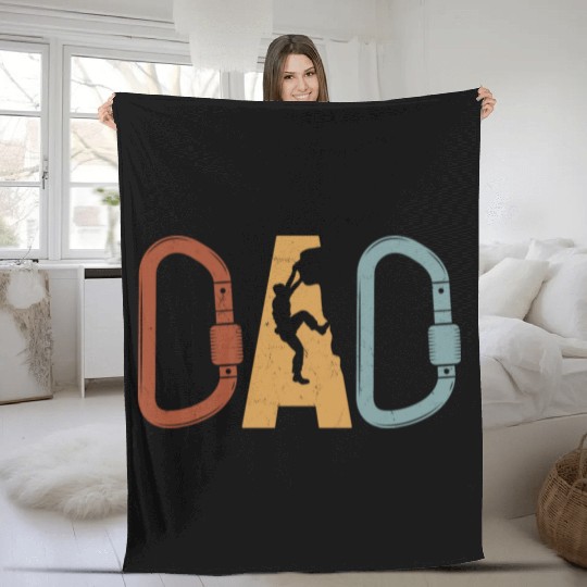 Mountain Climbing Dad Mountaineering Fleece Blankets