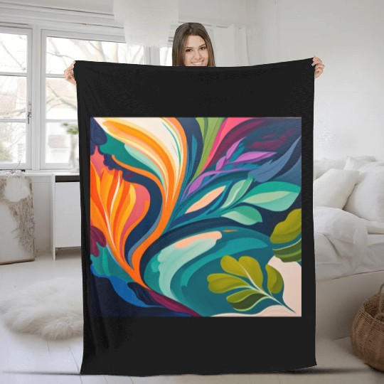 colorful and vibrant abstract painting Fleece Blankets