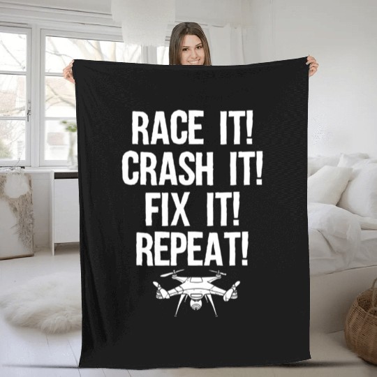 Funny Drone Racing Design Men Women Drone Pilot R Fleece Blankets