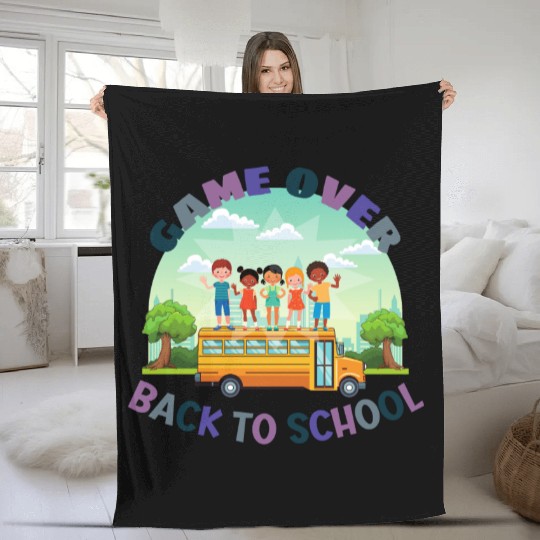game over back to school Fleece Blankets